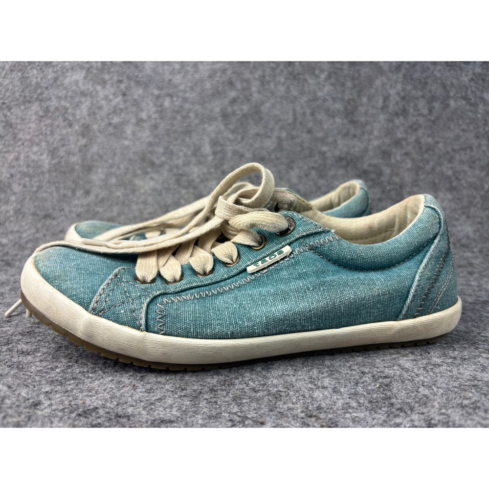 Taos Star Sneakers Womens 6.5 Teal Blue Canvas Lace Up Low Top STA-12844